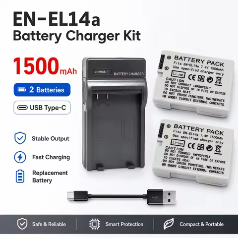 ENβEL14A Battery Charger For Nikon D3100 D3200 D3300 D3400 D3500 D5100 D5200 D5300 D5500 D5600 DF P7