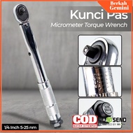 PEGASI Micrometer Torque Wrench Two-Way Spanner 1/ 4 inch 5-25 nm - MXT-372B - Silver - 7ROT4SSV