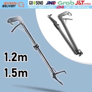 150/120cm Penjepit Tongkat Ular Alat Penangkap Ular Panjang Stainless Steel Lock Kunci Lipat Grab St