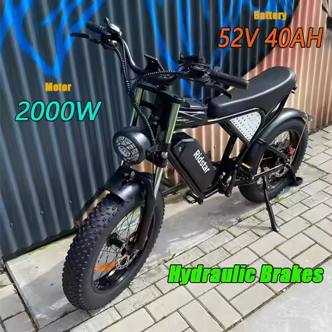 Electric Bicycle Ridstar Q20 2000W Dual Motor 52V 40AH Battery Electric Bike 20*4.0 inch Fat Tire Mo