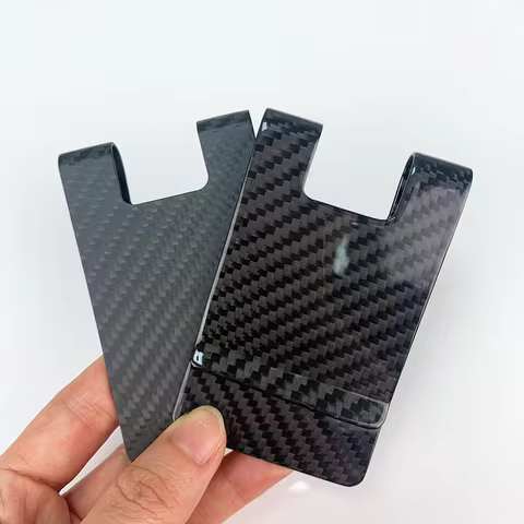 High Quality Matte Twill Permium Carbon Fiber Money Clip Portable Pocket Wallet Slim Bussiness Credi