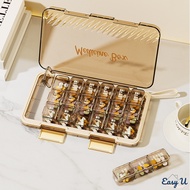 Portable 7-Day Multi-grid Medicine Storage Box | 1 Week Daily Pill Box Kotak Penyimpanan Ubat 多格药品收纳