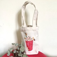 Zoe's Forest 小刺蝟與阿柴飲料環保杯袋 帆布袋 新年紅通通版