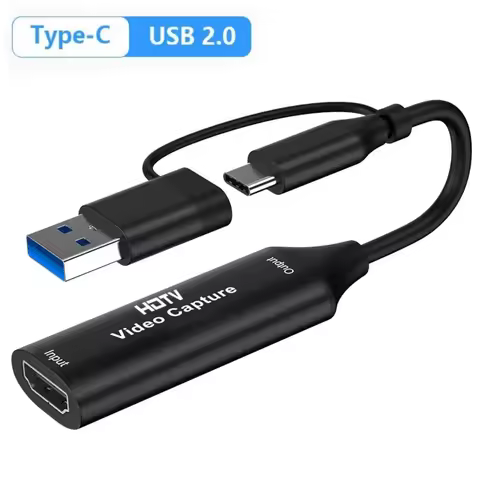 2 in 1 USB 3.0 Video Capture Card 4K HDMI to USB C Type C Adapter 1080P Recording for OBS Twitch Gam