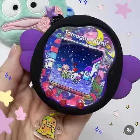 Bandai Tamagotchi Acrylic Dust Plug Angel Devil Type-C Tamagotchi Uni Switch Kawaii Pendant Pendant 