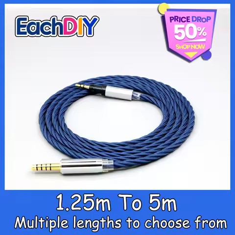 99% Pure Silver OCC Graphene Alloy Full Sleeved Earphone Cable For Austrian Audio Hi-X15 Hi-X65 Hi-X