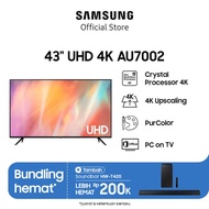 Samsung AU7002 43 inch, Smart TV, Ultra HD 4K with PurColor, Browser/Netflix/YouTube, Dolby Digital Plus, New Bezel-less, Tizen OS, WiFi/HDMI/USB/Bluetooth - UA43AU7002KXXD