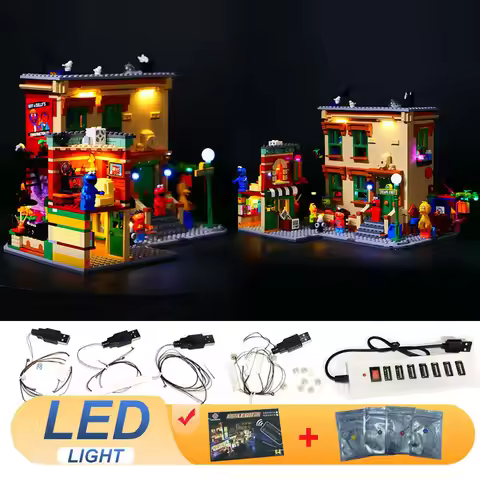 LED Light Kit For LEGO 21324 123 Sesame Street Lamp Ideas DIY Gift (Not Include Building Blocks Bric