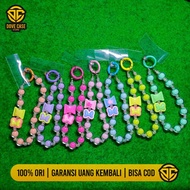GANTUNGAN Phone Strap Crystal Beaded Ribbon Wrist Lanyard Candy - TALI hp - Lanyard hp - Strap hp - 