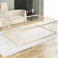 Conababy Baby Playpen Play Fence Gate Play Pen Wood Large,Playpens for Babies and Toddlers Kids Indo