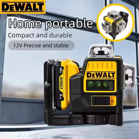 Dewalt DW089LG 12v 12 Line Laser Level Unit 3 Sides*360 Degree Vertical Self Levelling Green Profess
