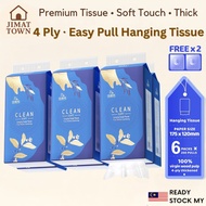 Hanging Facial Tissue 4 Ply Premium Soft Thick 6 Packs | Tisu Gantung Lembut Tebal 4 Lapisan