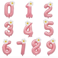 NUMBER BALLOON PACKAGE + DAISY FLOWER BALLOON number balloon 40 inch