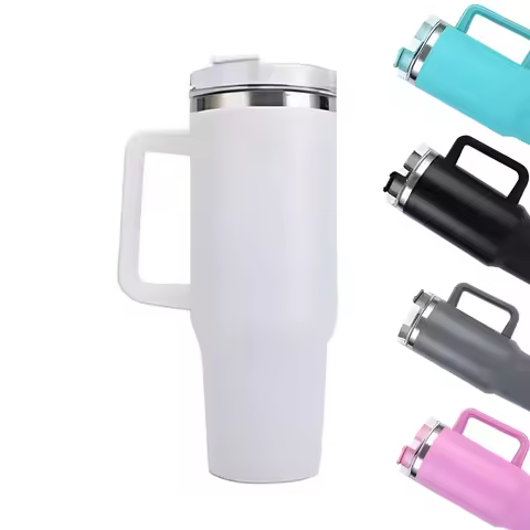 Water Bottle with Handle and Straw 40 Oz Water Bottle Keeps Water Cold for Longer Stainless Steel Bo