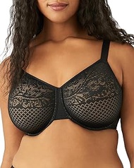 Women's Plus Size Visual Effects Unlined Full Coverage Underwire Minimizer Bra, 857210, Black, 36J
