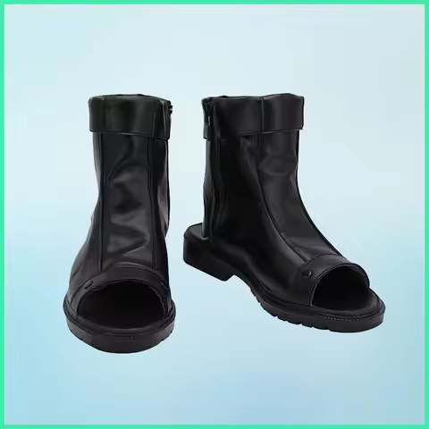 JP Anime Hatake Kakashi Cosplay Costume Black Handmade Faux Leather Shoes