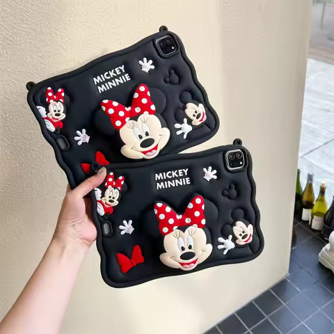 For IPad 9 8 7th Generation Child Case for IPad Air Mini 2 3 4 5 6 10.9 Pro 11 Cartoon Minnie Silico