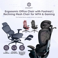 Ergoseat - Ergonomic Office Chair with Footrest | Reclining Mesh Chair for WFH & Gaming