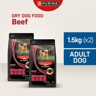 Nestle Purina SUPERCOAT Beef Adult Dog Dry Food (1500g x2)
