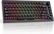 TECWARE Spectre 75% RGB Mechanical Gaming Keyboard with Customizable LCD Display, Multi-Function Kno