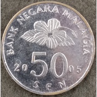 FORGERY COIN MALAYSIA 50 CENTS 2005 EXTREMELY FINE