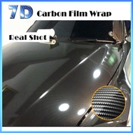 7D High Glossy Carbon Fiber Vinyl Console Wrap Film Car Film Motorcycle Sticker