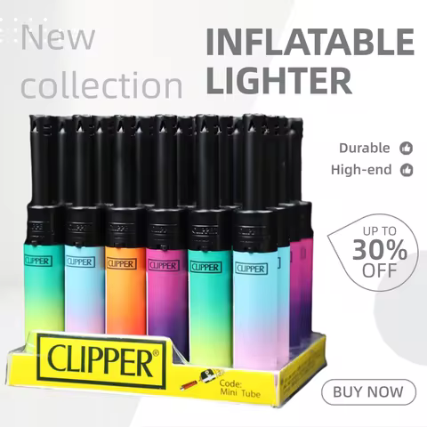 (excluding butane gas) 24pcs CLIPPER portable windproof lighter, refillable gas lighter, suitable fo