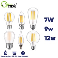 7W 9W 12W LED Bulbs Edison E14 E22 E27 B22 Filament Bulb  Base High CRI 80+ Eye Safe E27 warm light 