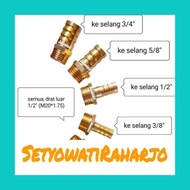 SSG sambungan selang air ke drat 1/2" - ulir luar pipa PVC irasi