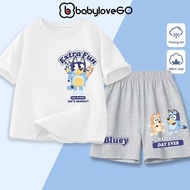 BabyloveGO baby boy clothes set, Bluey cotton t-shirt set for babies 1-10 years old AQ-BL03-02