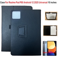 For Realme Pad P80 Android 12 2025 Universal 10 inch High Quality PU Leather Stand Flip Cover Realme