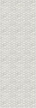 NeverMove Machine Washable Antiqued Lattice Runner Rug, 3x9, Grey