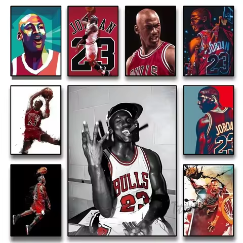 Michael Jordan Basketball Player Canvas Poster Print Wall Art for Living Room Bedroom Bar Restaurant
