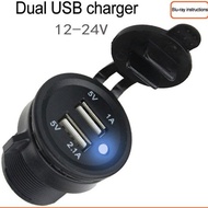 Car Charger Waterproof Dual Car USB Charger Socket 12V