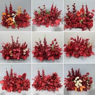 Wedding Ceremony Red Silk Flower Finished Flower Row Wedding Hall Floor Row Table Aisle Decoration F