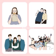 Art illustration/ Digital art/ Digital illustration (with face, HUMAN only no pets)