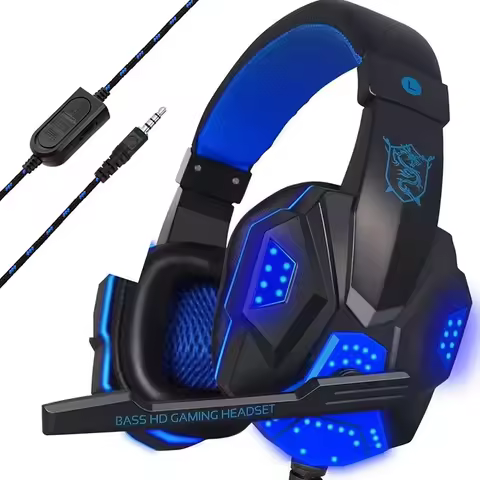 3.5mm Wired Headset Gaming Headset 120° Adjustable Gamer Headset With Noise Cancelling Microphone Fo