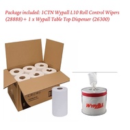 1 CTN Wypall L10 Roll Control Wipers (28888) + 1 Unit Wypall Table Top Dispenser (26300)