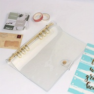 1pc A5/A6 Binder Rings Journal with Clear Transparent Cover - Perfect for Loose Leaf Spiral Books!