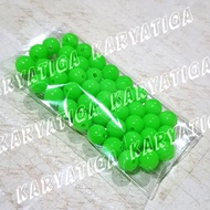 mote manik bulat 8 mm warna kapur / susu (isi +/- 40 pcs) - hijau muda