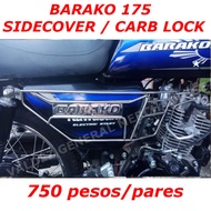 Barako 175 Stainless Sidecover Lock Sidecover Support Side cover Barako Logo Dya 750