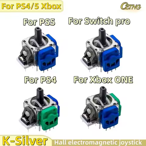 2pcs K-Silver Hall joystick for PS4 Xbox ONE Hall electromagnetic joystick PS5 Hall joystick Switch 