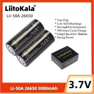 LiitoKala Lii-50A 26650 5000Mah Lithium Battery 3.7V 5000mAh 26650 Rechargeable Battery 26650-50A Su
