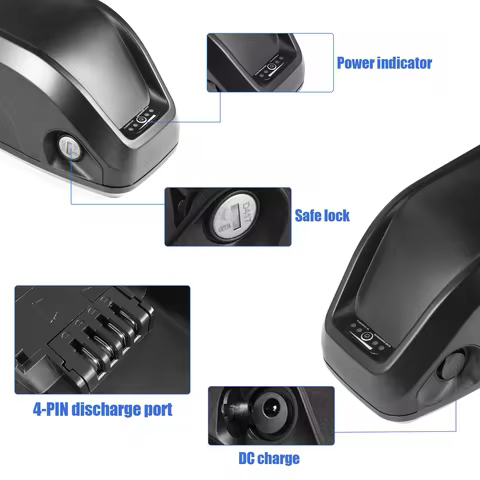 36V 48V Hailong 1 EBike Battery Case MAX 52pcs 18650 Cells 4-PIN Discharger EBike Battery Box Down T