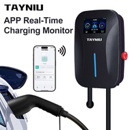 TANIU Electric Vehicle Charging Station Type 2 7kW/22KW 32A 5M Cable Current Adjustable Wall Mounted