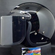 Helm CARGLOSS CFM original + visor kaca datar INJAK HITAM smoke retro bogo ongkir 1kg ori