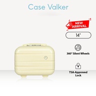 Case Valker Anna 14 inches PC+ABS Cosmetic Case Travel Luggage Bag  (14") Stok Sedia Ada