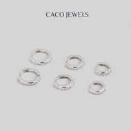 CACO 925 Silver Huggie Earrings with Premium Zirconia "Meda" (1 Pair)
