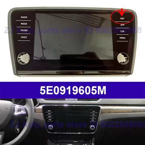 5E0919605M 5E0919605N Original Navigation Monitor Radio LCD Display With Touch screen 8 inch for Sko