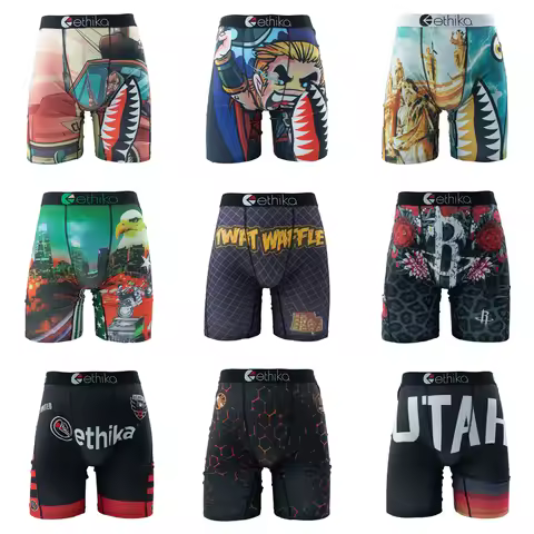 ETHIKA 1Pcs Men Underwear Boxers Breathable Mesh Crotch Mens Trunks Plus Size S-3XL Man Swimming Und